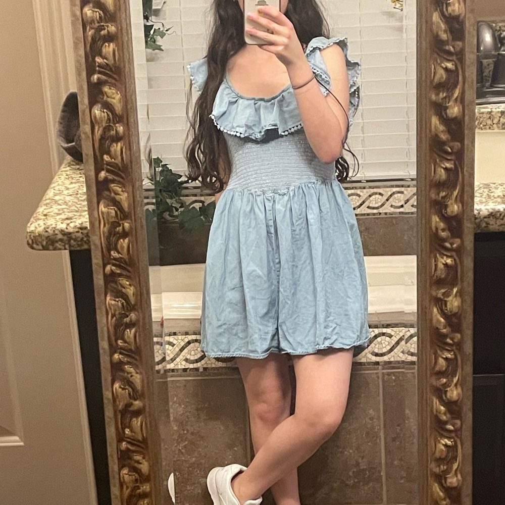 Altar’d State Light Wash Chambray Romper